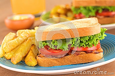 BLT Sandwich with French Fries