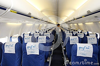 Blue Air airplane interior