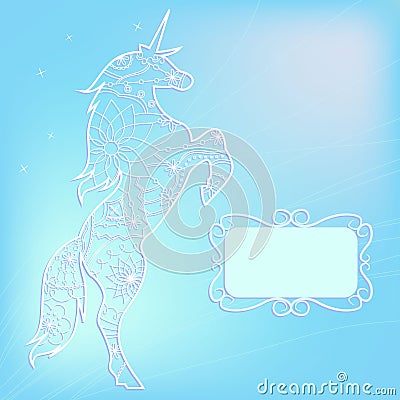 Blue Background With Unicorn Stock Vector - Image: 56602080