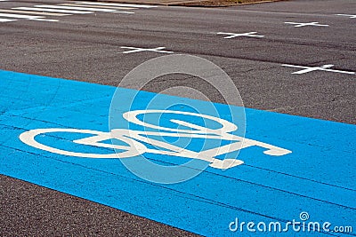 Blue bike lane