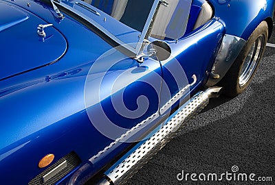 Blue classic American muscle car