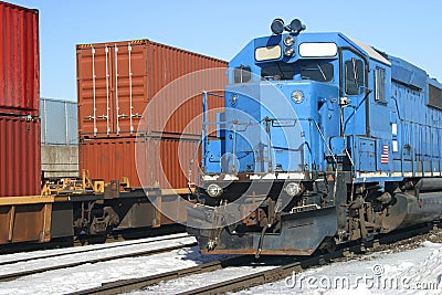 Blue container train