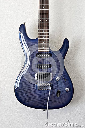 Blue Electric Guitar Detail