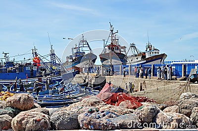 Blue fishing boats