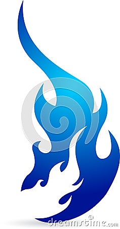 Blue Flame Logo Stock Image - Image: 23588881