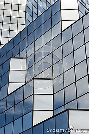 Blue glass texture of skyscraper