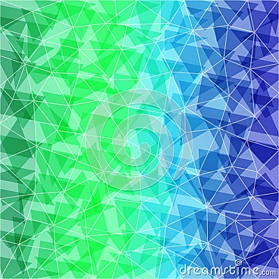 Blue-Green abstract polygonal background. Can be used for wallpa