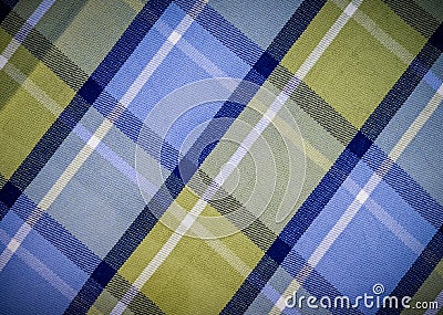 Blue And Green Checked Fabric