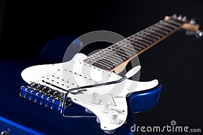 Blue Guitar Isolated On Black
