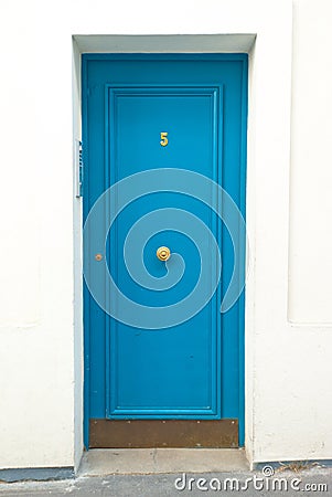 Blue house door