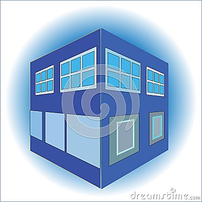 Blue house illustration