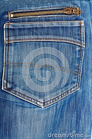 Blue jeans back pocket. casual style