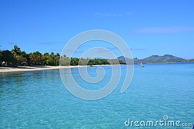 Blue lagoon in Fiji Islands