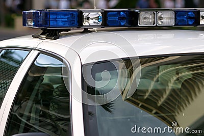 Blue Lights atop a Police Car