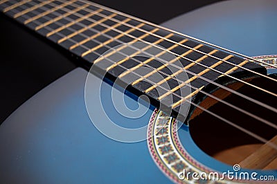 Blue music guitar for playing party music