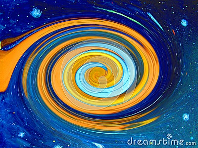 Blue and orange swirl.