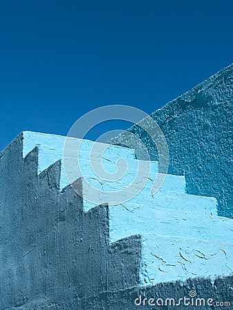 Blue Painted Steps Pattern