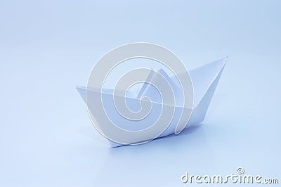 Blue paper ship