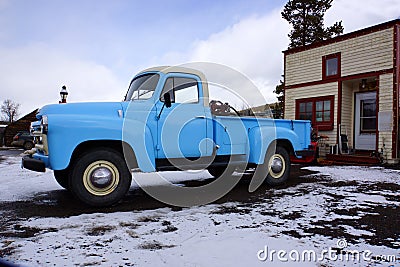 Blue pickup truck