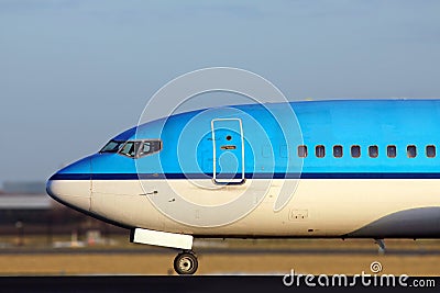 Blue plane close up of the nose