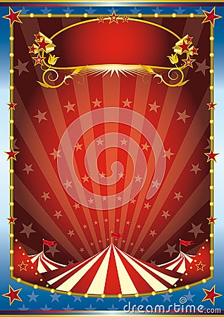 Blue and red circus background