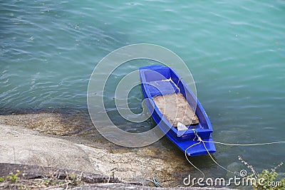 Blue row boat