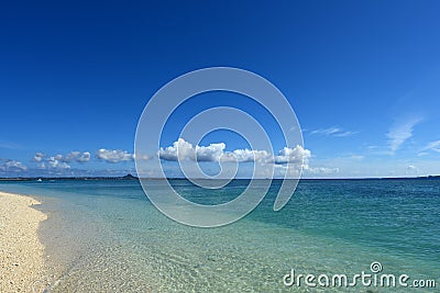 The blue sea and sky in Okinawa