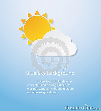 Blue sky with clouds background. Vector.