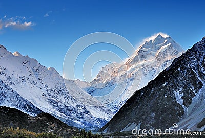 Blue sky at Mt. Cook in New Zealand