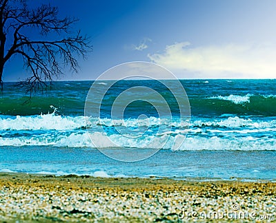 Blue sky over water