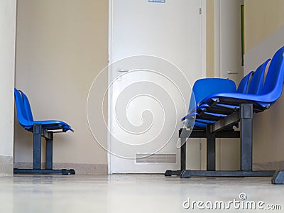 Blue stools in the waiting room