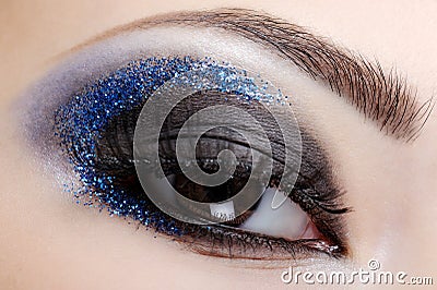 Blue style fashion make-up