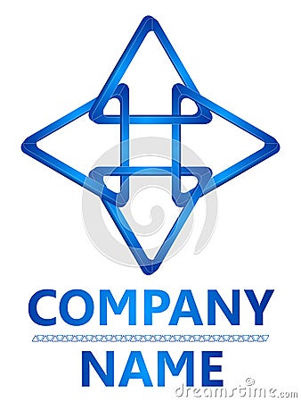 Blue Triangle 3D Logo Royalty Free Stock Photos - Image: 24086588