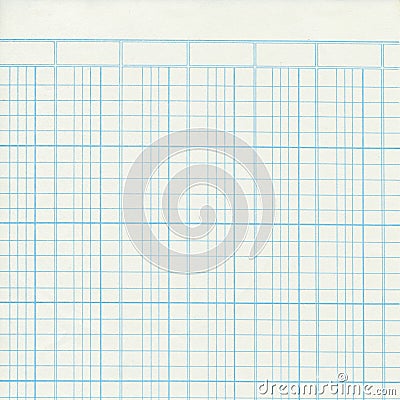 Blue vintage ledger or graph paper