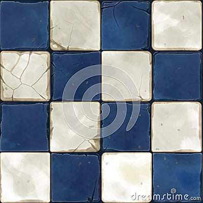 Blue white tiles seamless