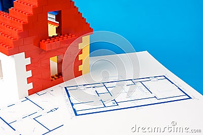 Blueprintfor a home and a toy house