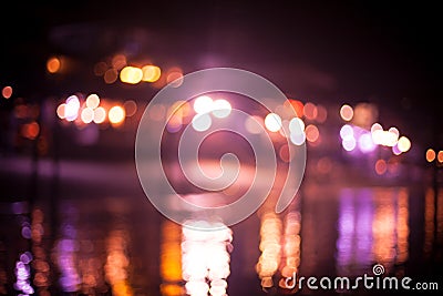 Blurred beach lights with bokeh effect