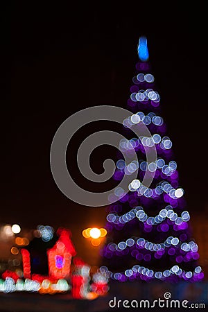 Blurred christmas tree lights