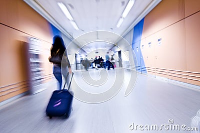 Blurred people on airport