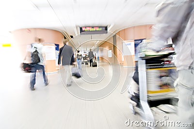 Blurred people on airport