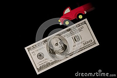 Blurry truck on money