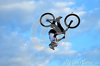 BMX rider making a bike jump