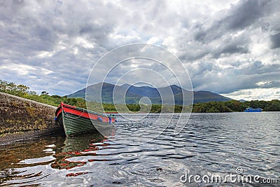 Boat on the lake in Killarney - Ireland.