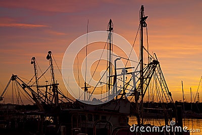 Boat Masts Sunrise Silhouette