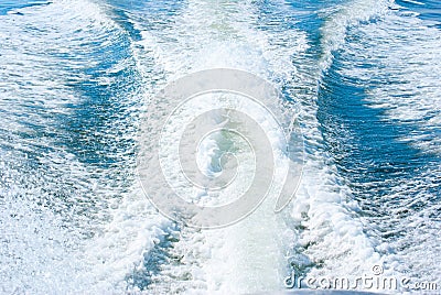 Boat wake water turbulence and motor waves