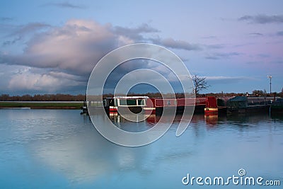 Boats on river Thames near Oxford.