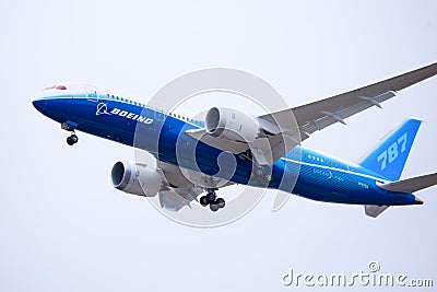 Boeing 787 Dreamliner takes off