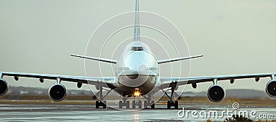 Boeing 747 jet airliner on runway