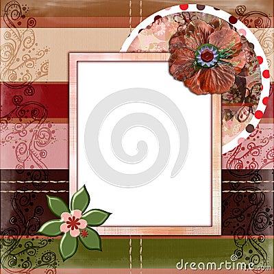 Bohemian Gypsy style scrapbook album page layout 8x8 inches