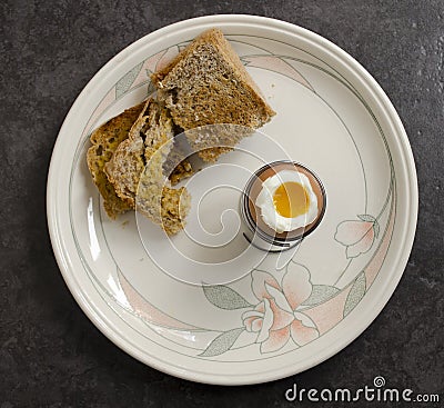 Boiled egg and toast